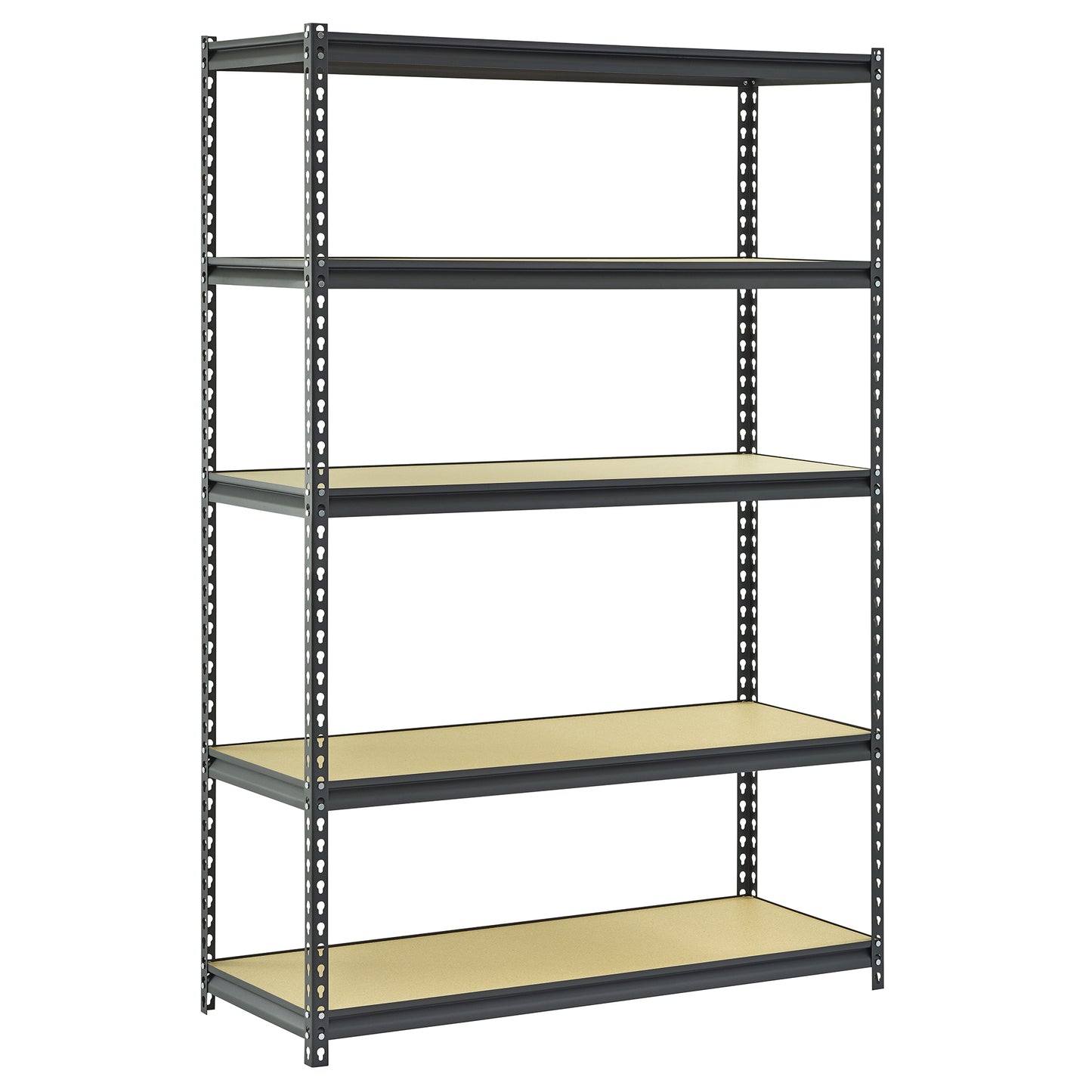 MuscleRack™ Heavy-Duty Z-BEAM™ Steel Boltless Shelving with Particleboard Decking