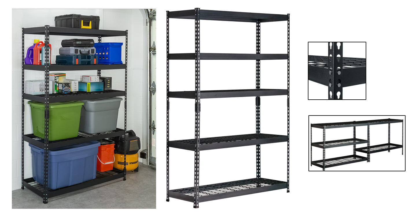 MuscleRack™ Heavy Duty Steel Boltless Shelving with Wire Decking ...