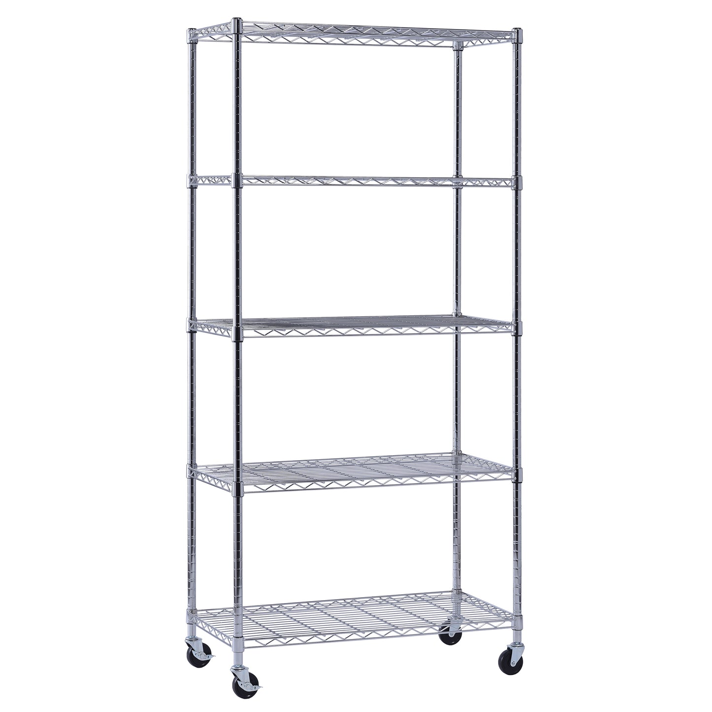 MuscleRack™ Mobile Chrome Wire Shelving