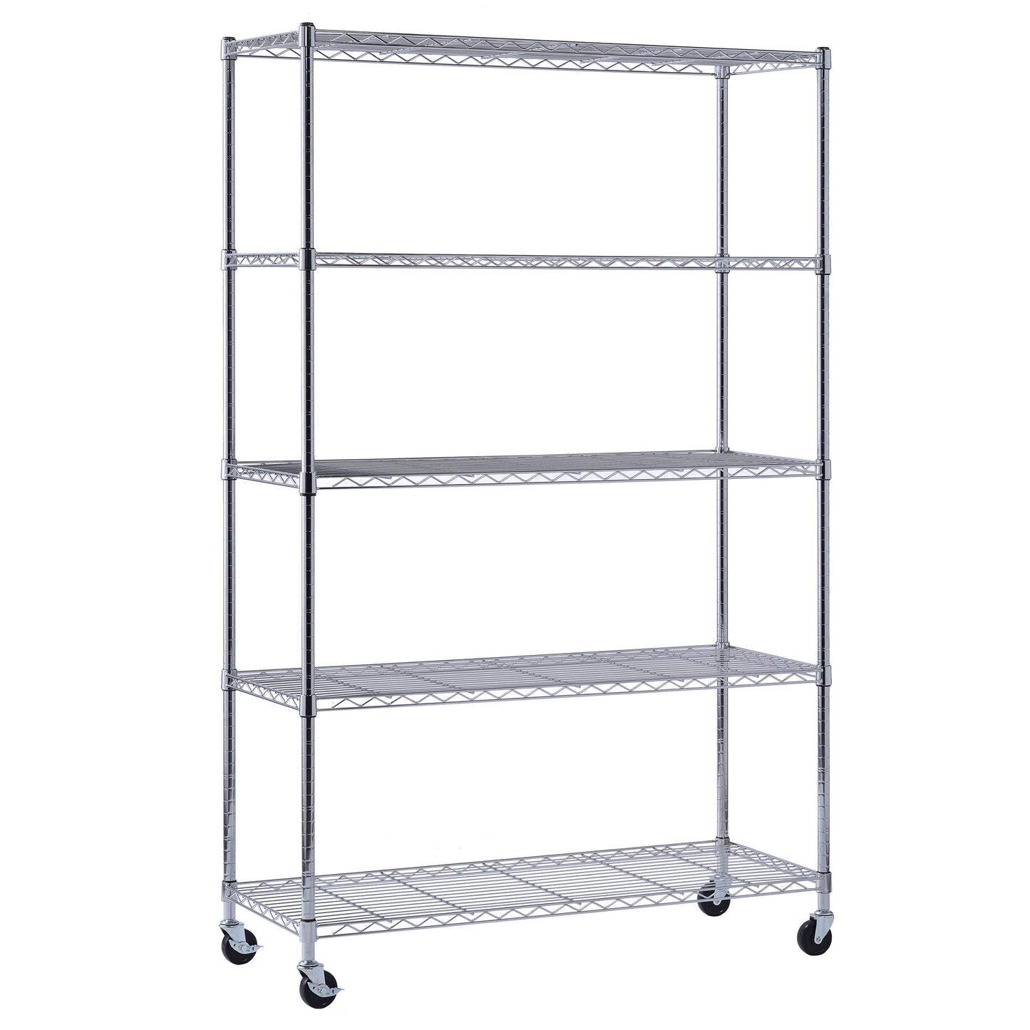 MuscleRack™ Mobile Chrome Wire Shelving