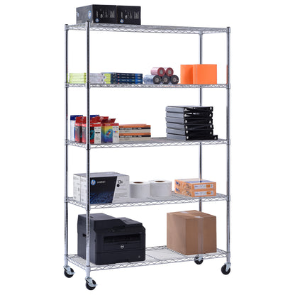 MuscleRack™ Mobile Chrome Wire Shelving